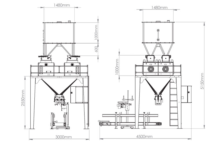 25-50 KG QUATRO PESÉE DÉCHARGEMENT SIMPLE CONDITIONNEMENT DE LÉGUMINEUSES